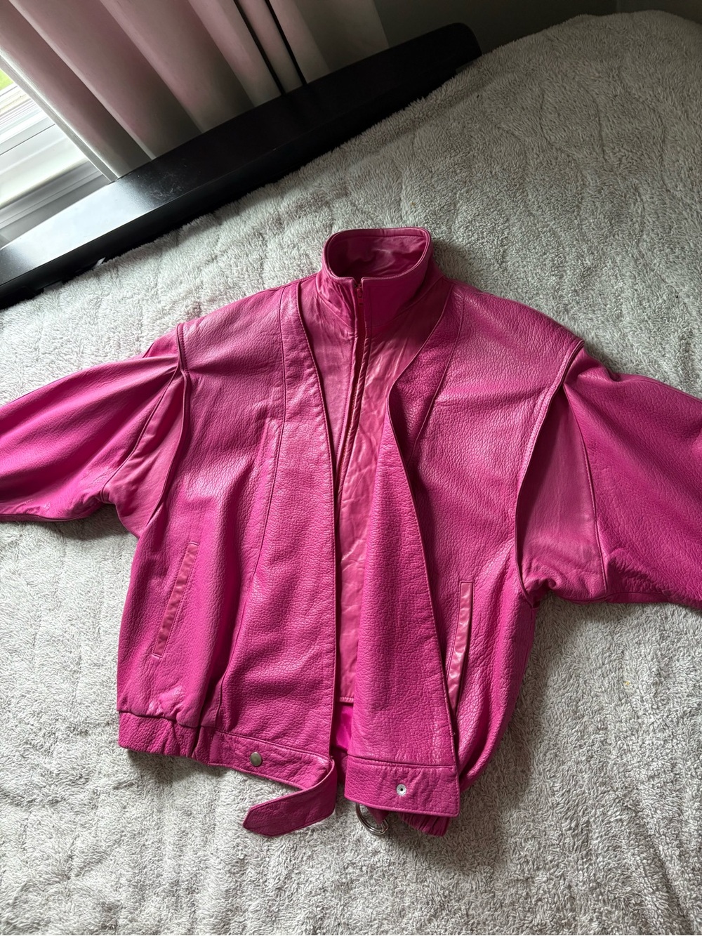 1980’s Buttery Lambskin Hot Pink Leather Jacket